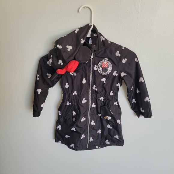 Disney Minnie Mouse Coat Hooded Windbreaker Jacket Toddler Girl 3T - Picture 11 of 13